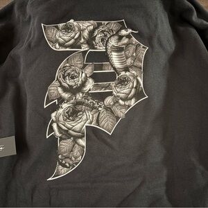 Primitive Black Graphic Sweatshirt with Floral and Snake Design